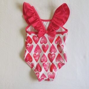 floatimini UV 50+ lined heart print one piece swimsuit 12 months baby girl